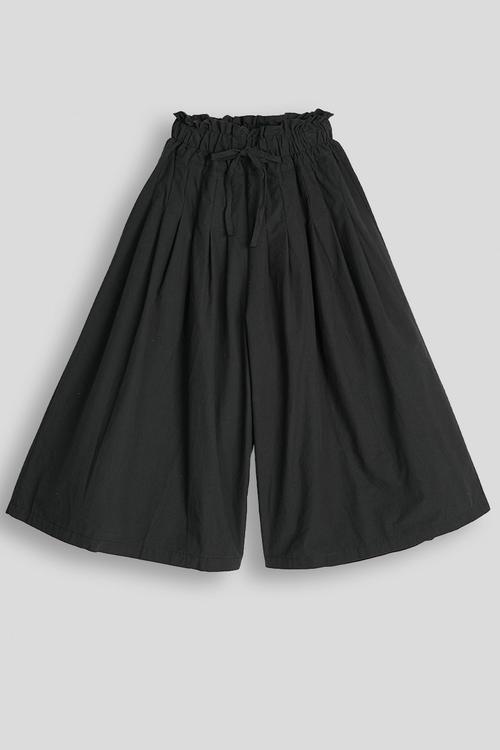 Pleated extra wide leg pants - black