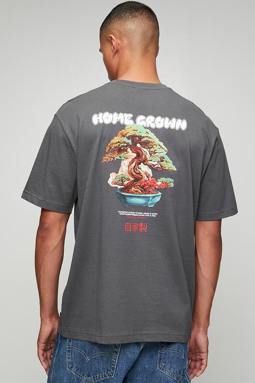 Keane Tee - Grey Pinstripe / Home Grown