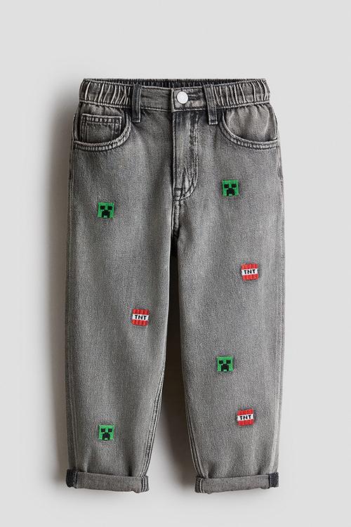 Regular fit printed  jeans - denim grey/minecraft