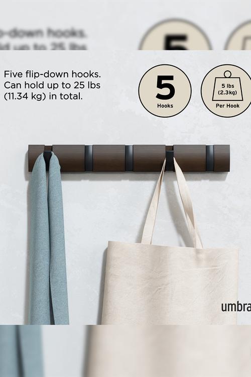 Flip 5 Hook - Black/Walnut
