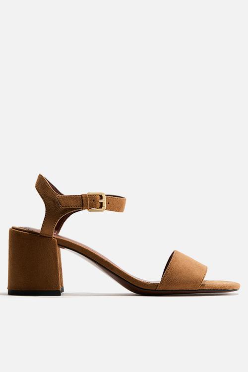 Block-heeled sandals - dark beige