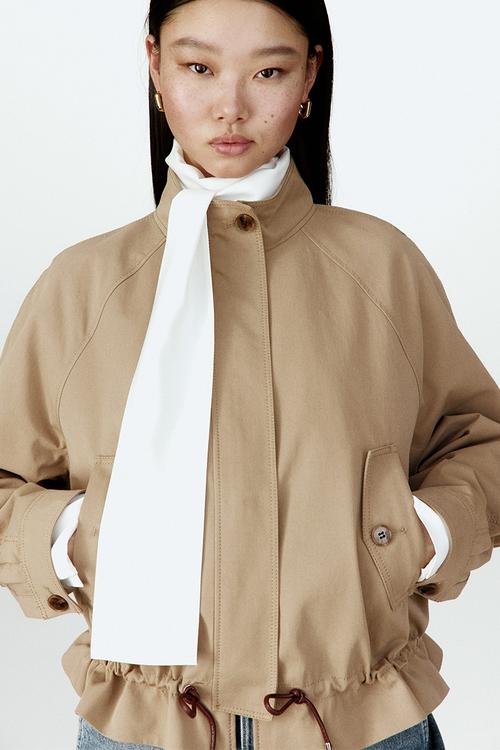 Cotton twill jacket - dark beige
