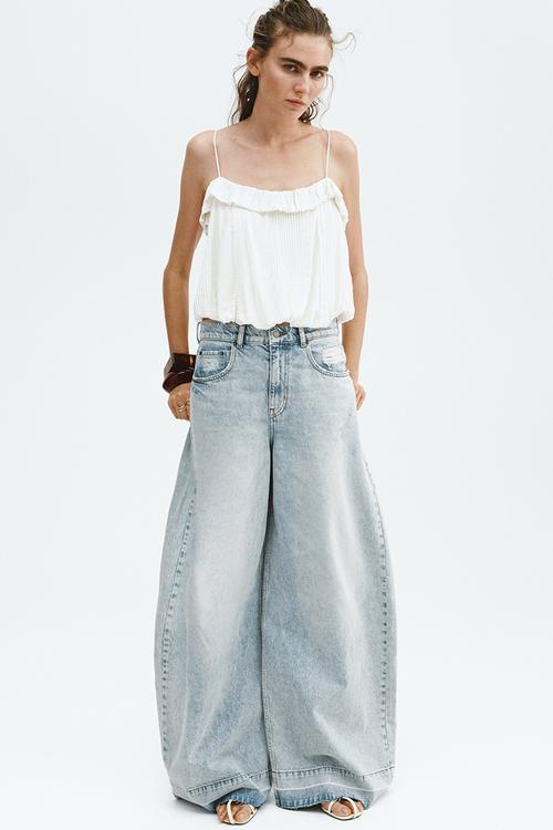 Wide-leg jeans - light denim blue