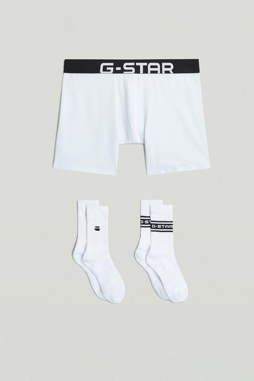 Boxer and 2pk sock giftset - white 