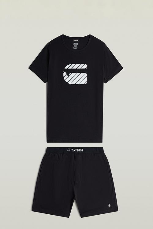 Tee s\s and Short set-Dk Black