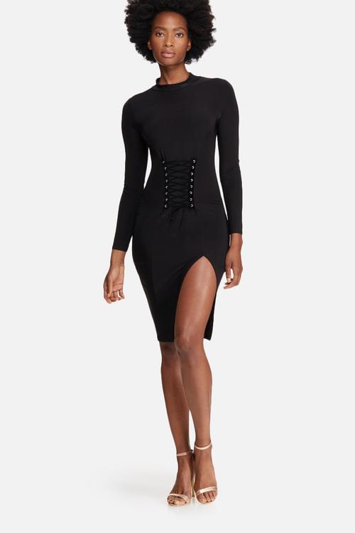 Lightweight slinky corset detail bodycon dress