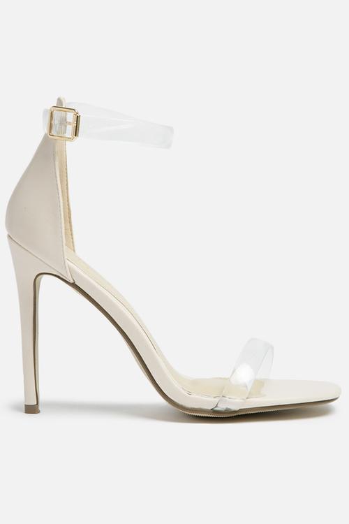 Perspex ankle strap heel