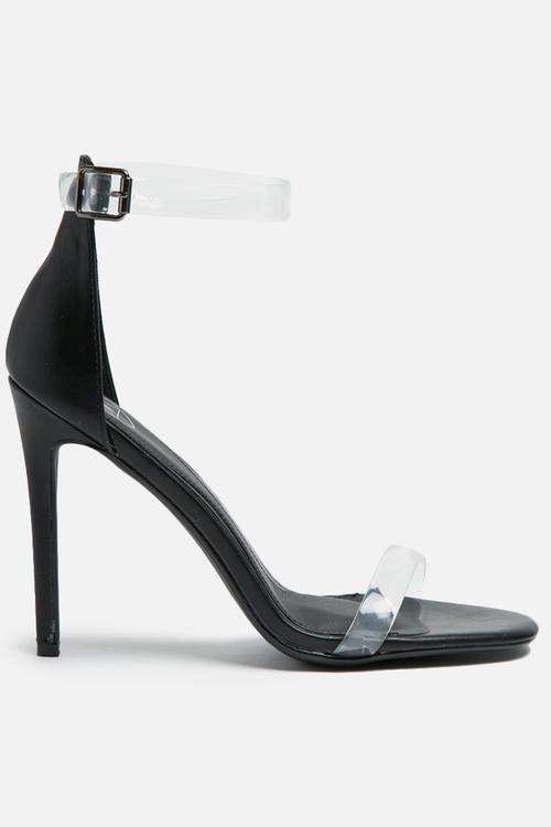 Perspex ankle strap heel