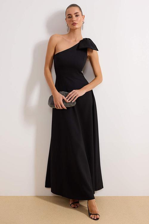 A-Line Evening and Graduation Dress - Black