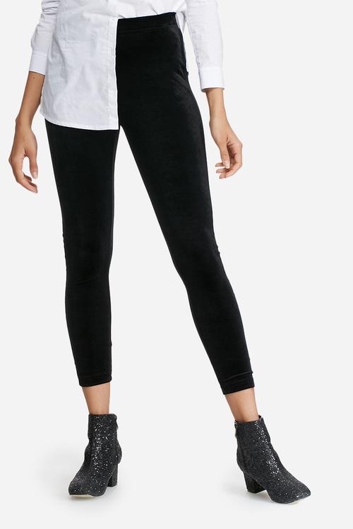 Velvet high waisted leggings