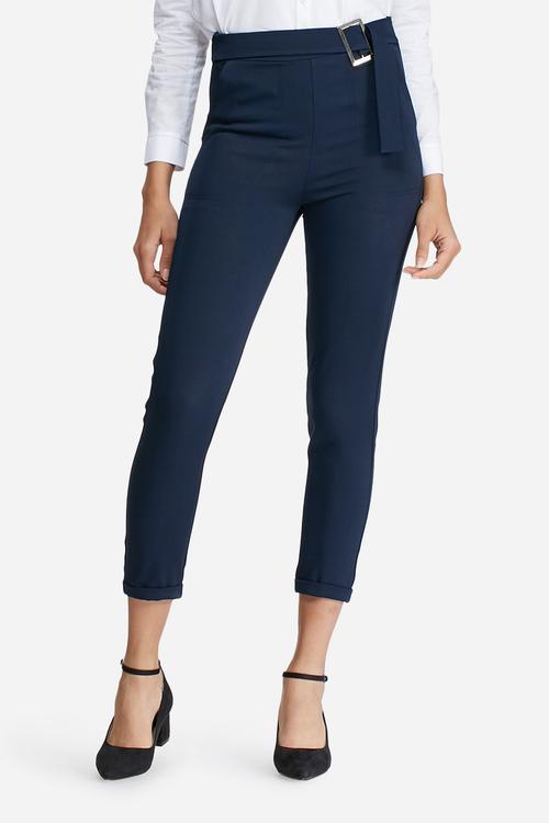 Buckle detail formal pants