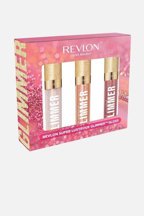 Revlon Lip Kit - Glimmer Gloss Diamond Drama, Glazed Almond, Happy Hour Diamond Drama,Glazed Almond, Happy Hour