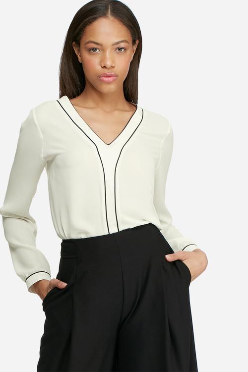 Tipped formal blouse