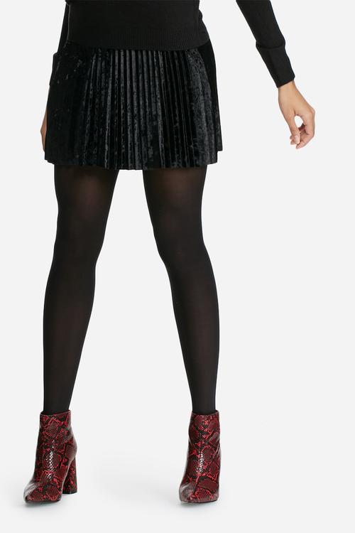 Velvet pleated mini skirt