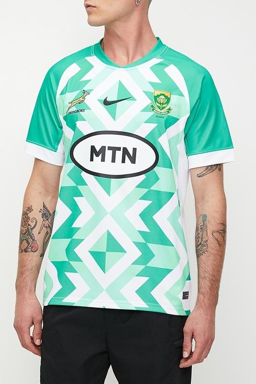 Springboks men's Stadium Fan Away Jersey -  white/hyper jade/black