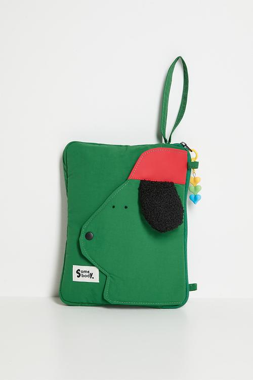 Dog attachment tablet bag - dark green