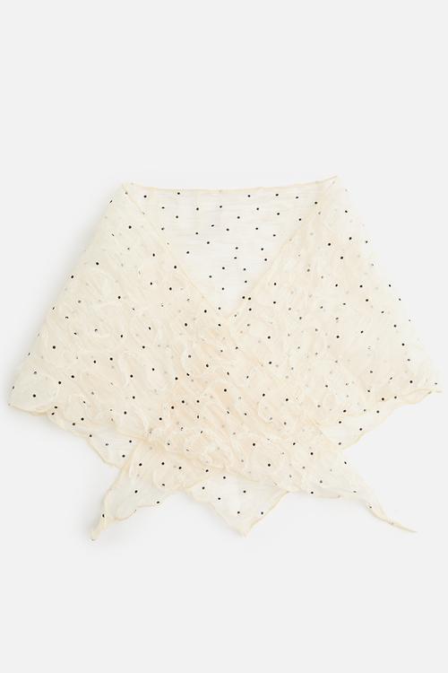 Noel Sheer Headscarf With Tectured Pattern - White