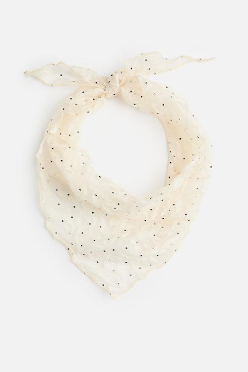Noel Sheer Headscarf With Tectured Pattern - White