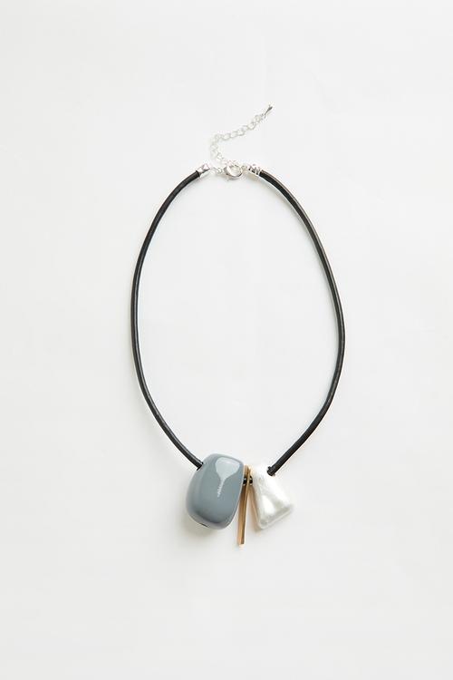 Lumière Sculptural Pendant Cord Necklace - Multi