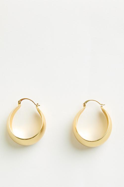 Posy Wide Hoop Earrings - Gold