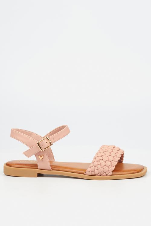 Dorey 4 woven ankle strap sandal - pink