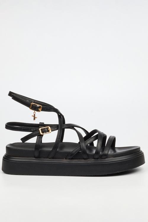 Absolut 7 multi-strap chunky sandal - black