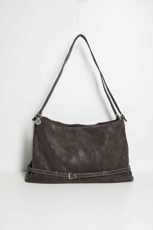 Zeta Bucket Bag With Buckle Detail-Brown