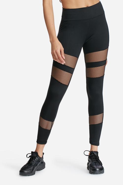 Active fishnet panel leggings
