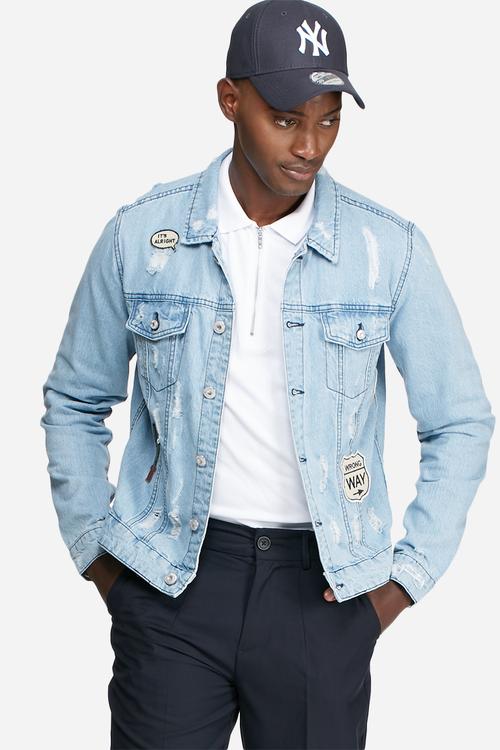 Rocker patch trucker jacket