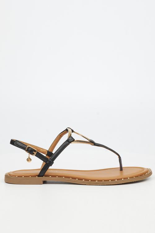 Alia 6 classic triangle trim sandal - black