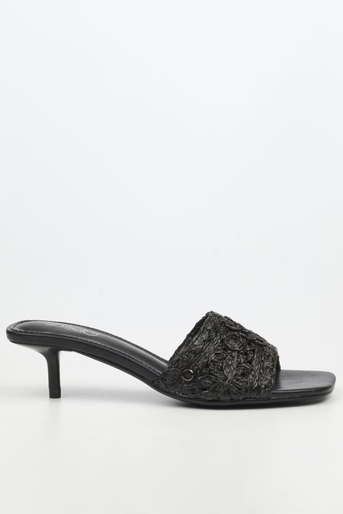 Devlin 1 macrame low heel - black