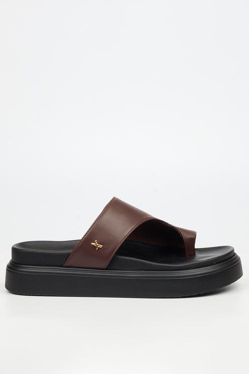 Absolut 14 toe loop chunky sandal - chocolate