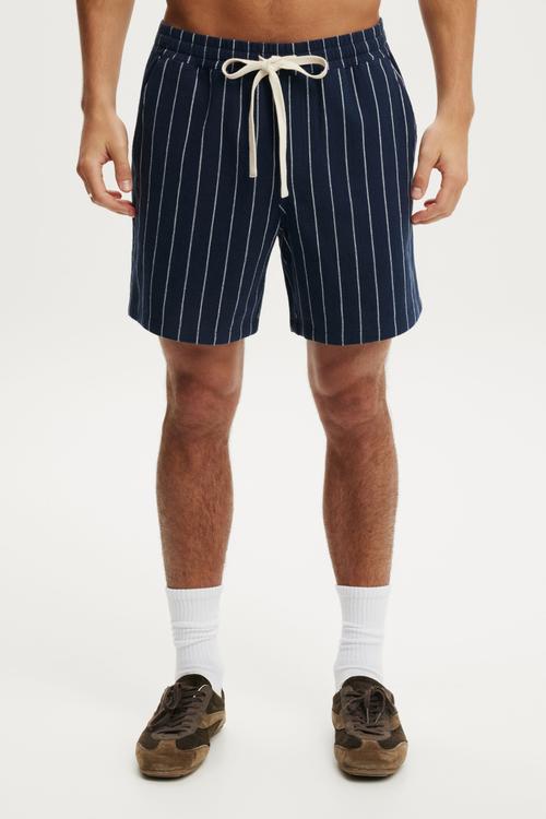 Easy Short-Navy Thin Stripe