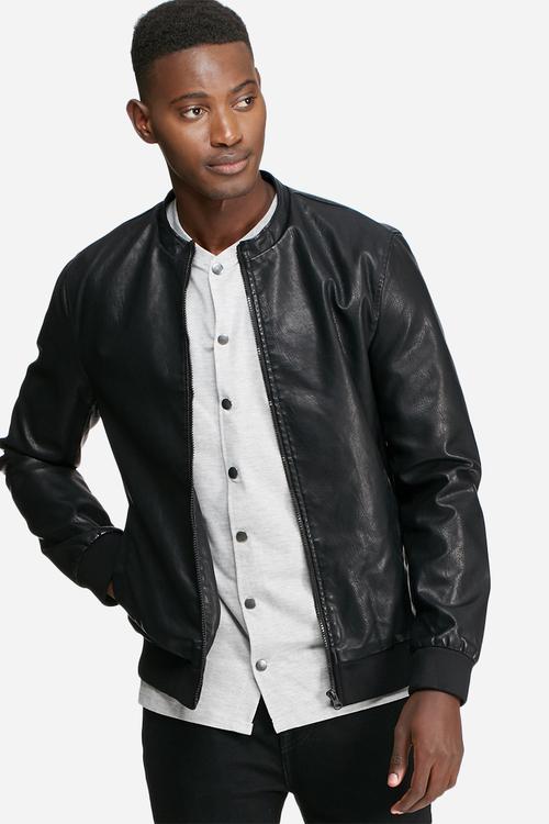 Camp faux leather jacket