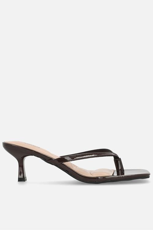 Dial open toe mule - chocolate
