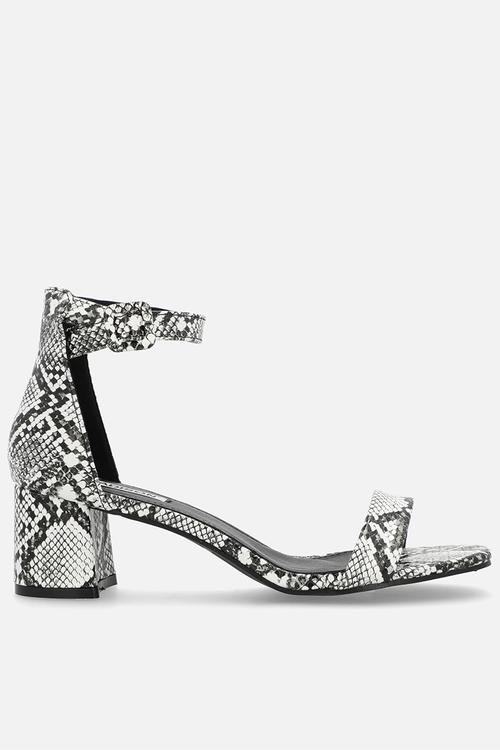Amira 4 open toe ankle strap - black white