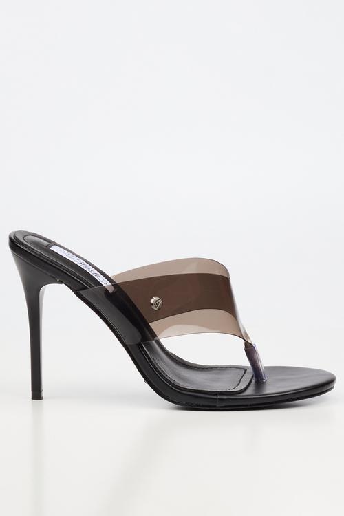Nelly 9 vinyl strap heel - black