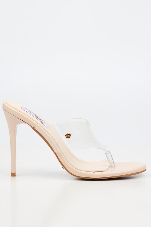 Nelly 9 vinyl strap heel - neutral