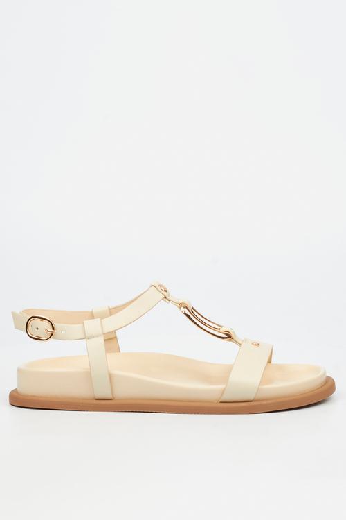 Polpetta 4 gold trim sandal - neutral