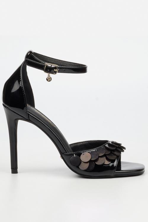 Tayla 1 shell ankle-strap heel - black