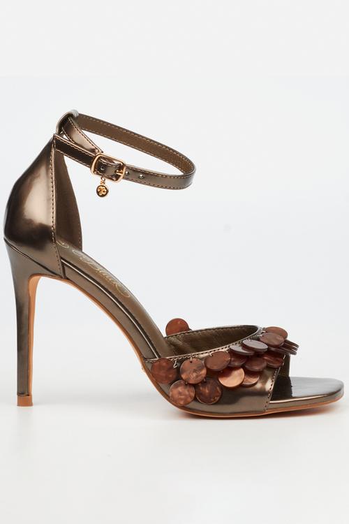 Tayla 1 shell ankle-strap heel - bronze