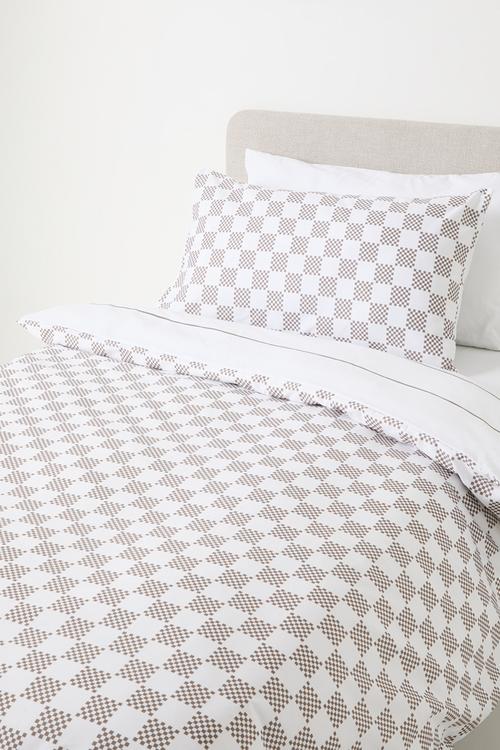 Distressed Check Super Soft Kids Duvet Set - Neutral