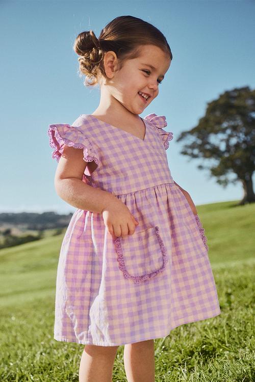 Charlie Baby Doll Dress - Purple Hue/Apricot Mist Gingham