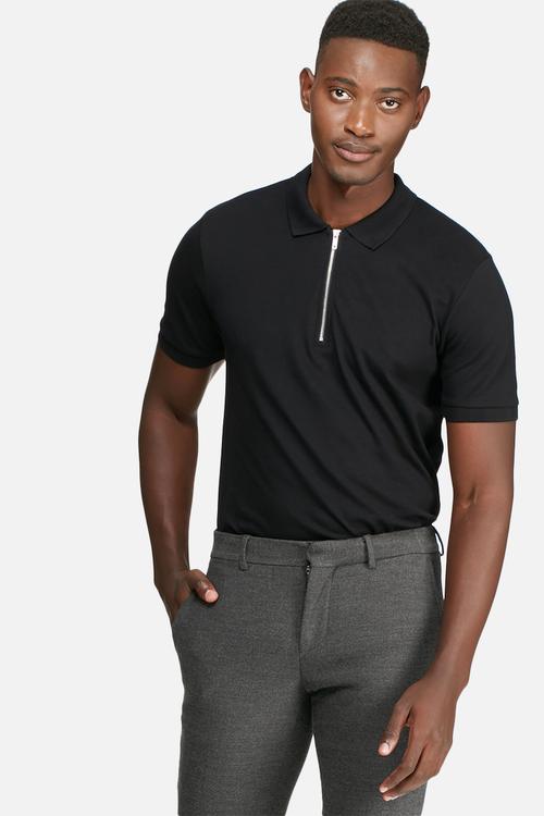 Zip polo shirt