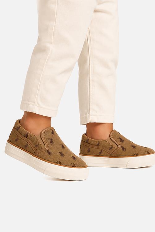Kids Jacquard Slip On Sneaker - Stone