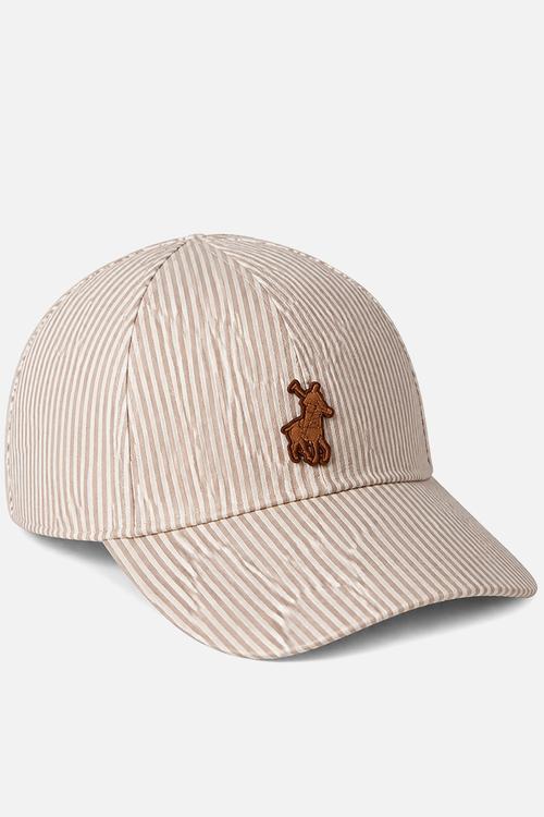6 Panel Pinstripe Linen Peak  - Neutrals