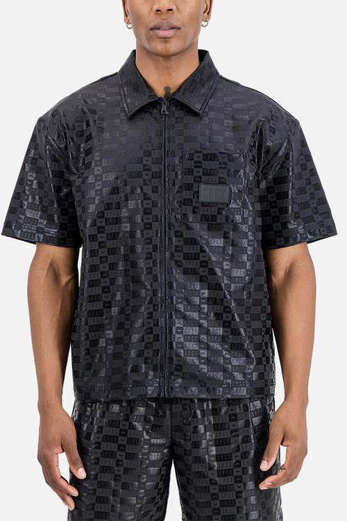 Arden Shirt Sleeve Printed Jacket - Black