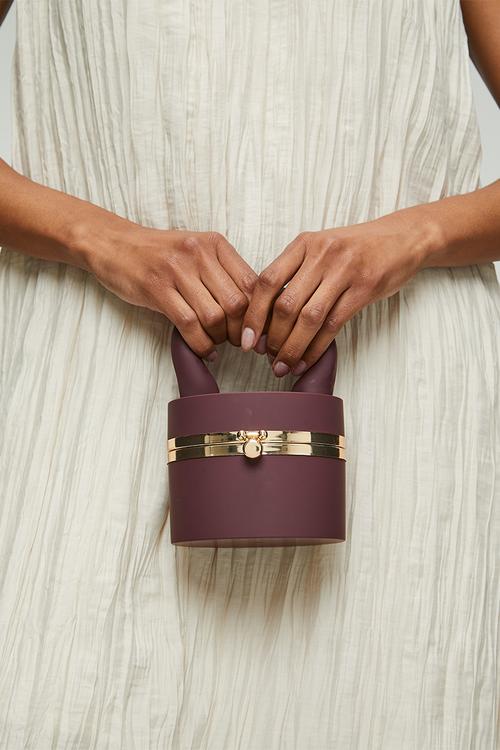 Cylinder Vanity Bag - Burgundy
