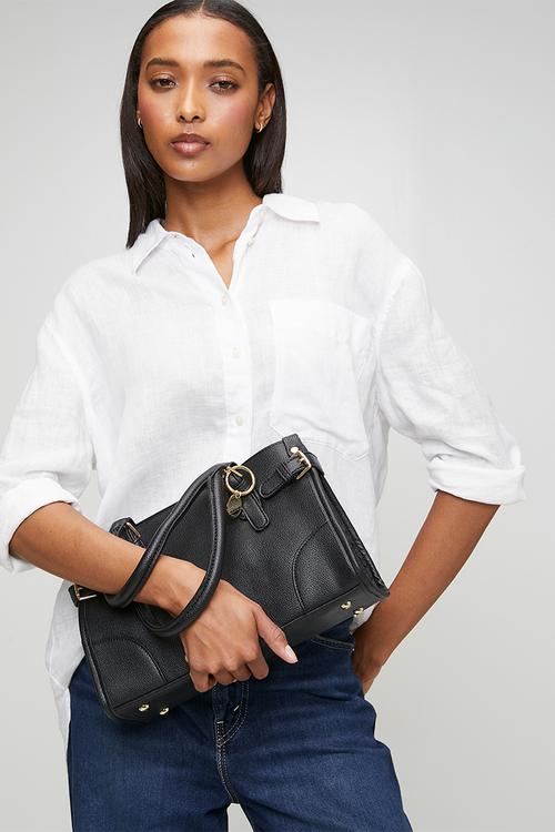 Siena Structured Top Handle Bag - Black