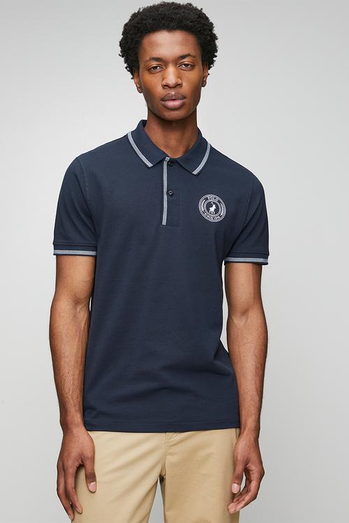 Mens Sport Short Sleeve Pique Golfer - Navy